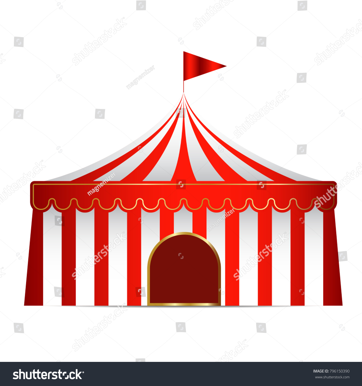 Circus Tent Isolated Vector Ilustration Stock Vector (Royalty Free ...