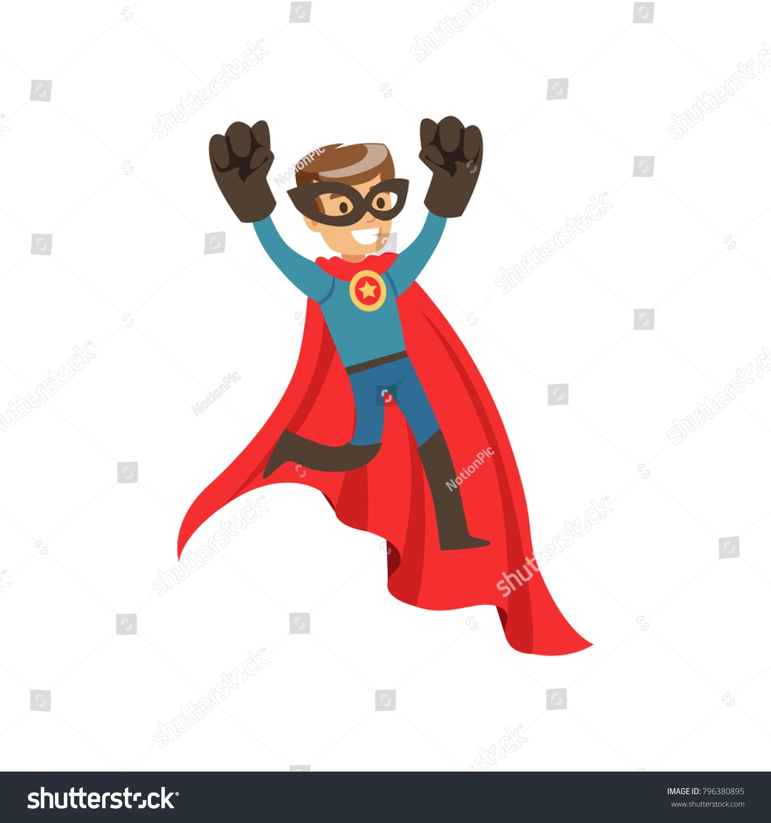 Superhero Boy Character Dressed Blue Costume Stock Vector (royalty Free 