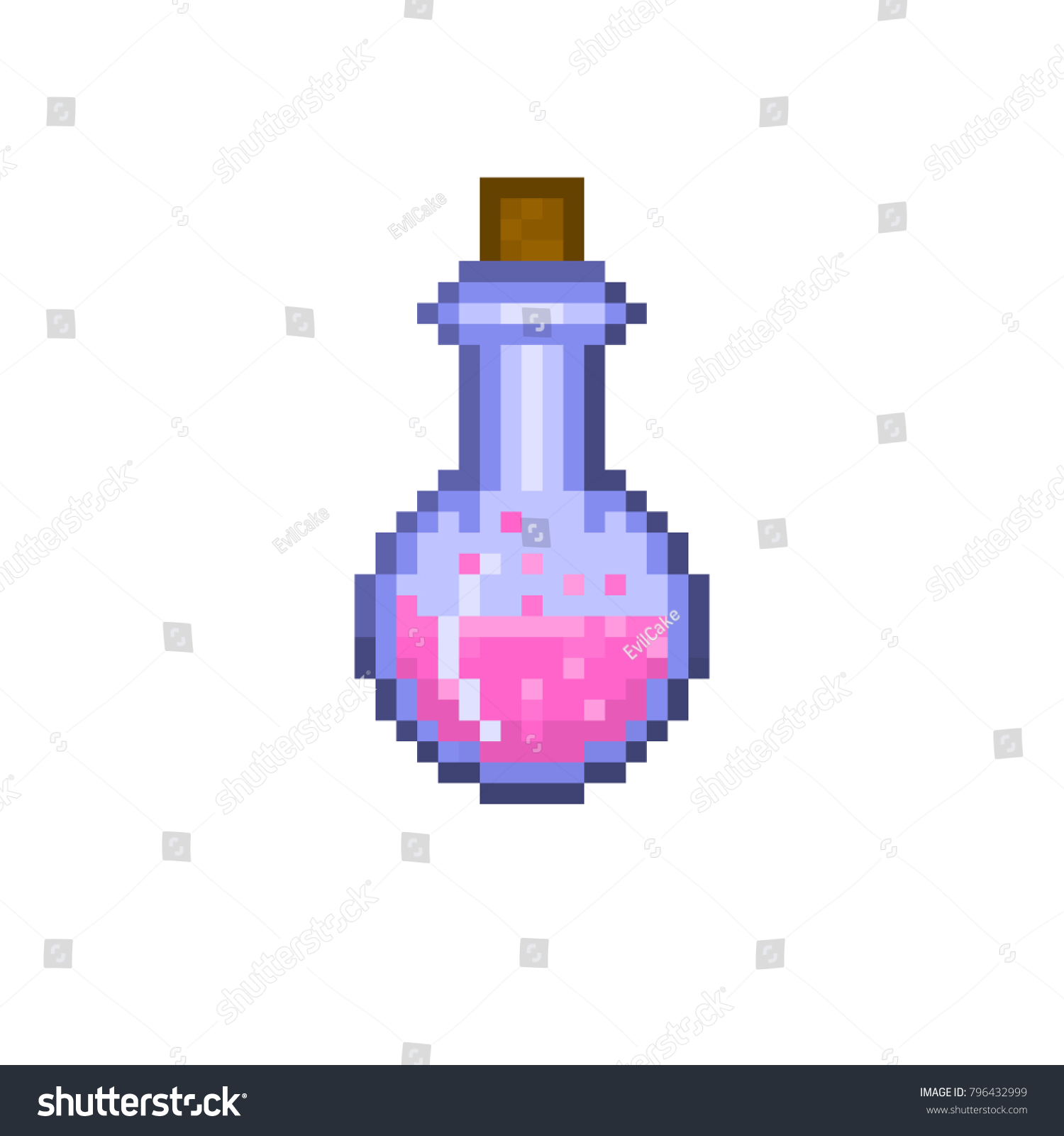 Стеклянная бутылка пиксель арт