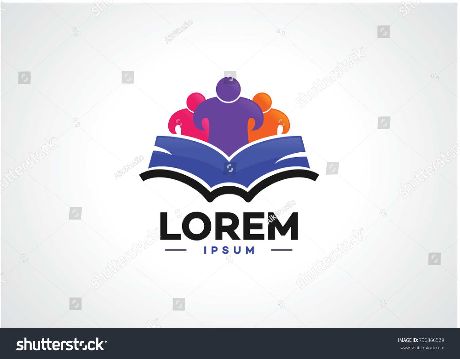 Book People Logo Template Design Vector: เวกเตอร์สต็อก (ปลอดค่า ...