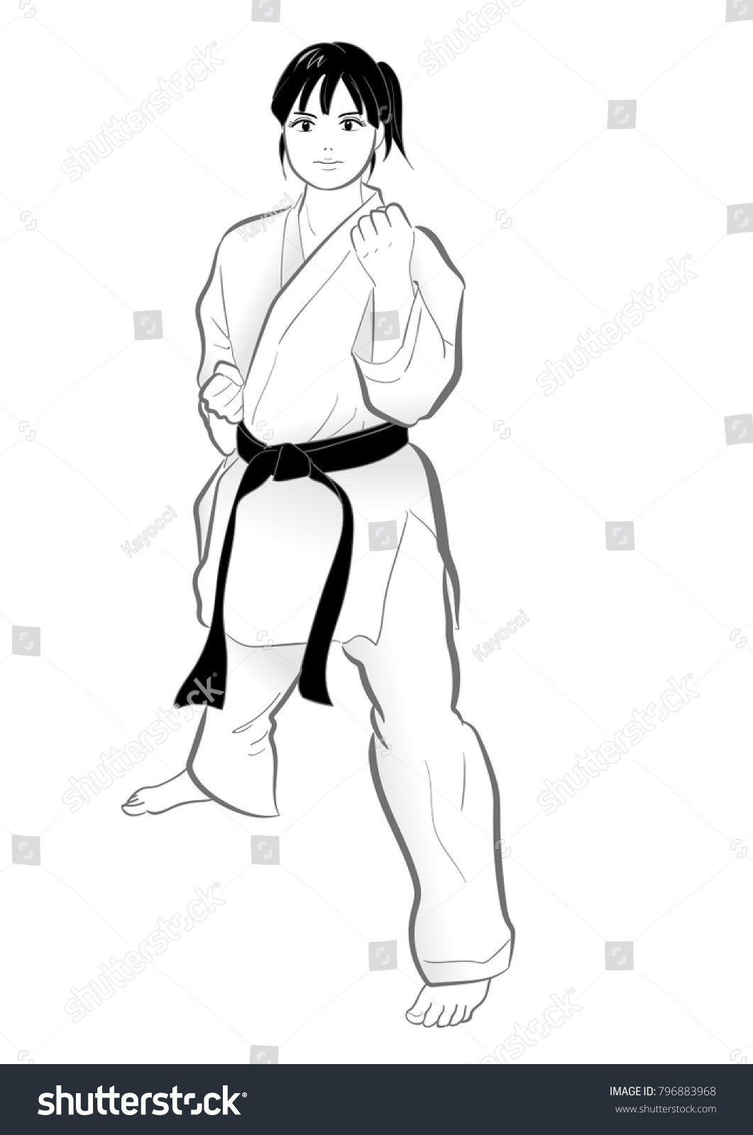 Karate Pose Vector Material Japanese Culture Stock Vector (Royalty Free ...