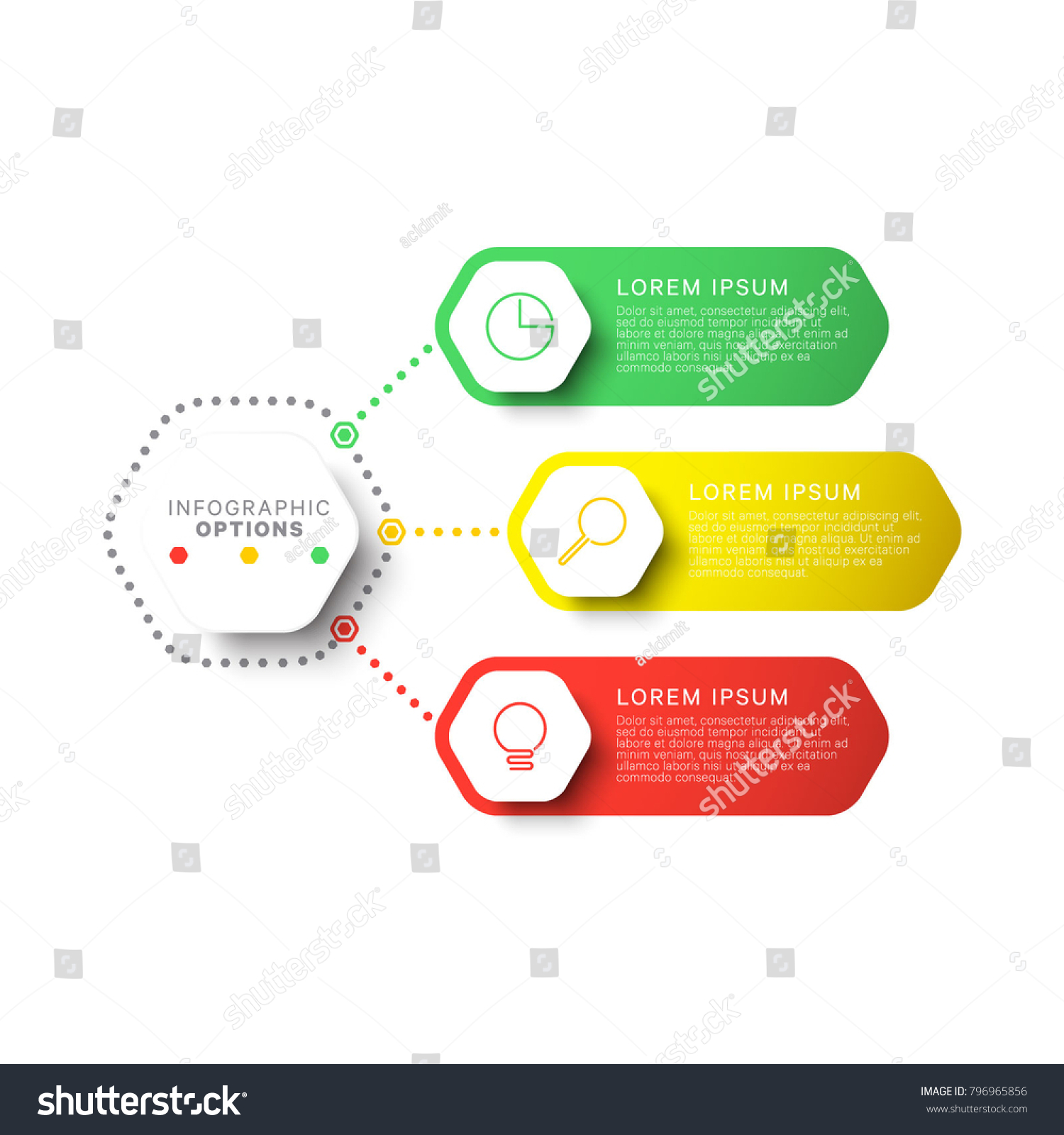 Simple Three Steps Design Layout Infographic Stock Vector (Royalty Free ...