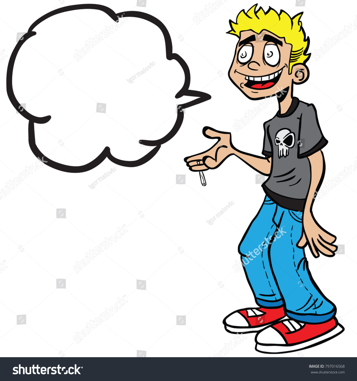 Boy Speech Bubble Smoking Joint Cartoon Stock Vector (Royalty Free) 7970165...