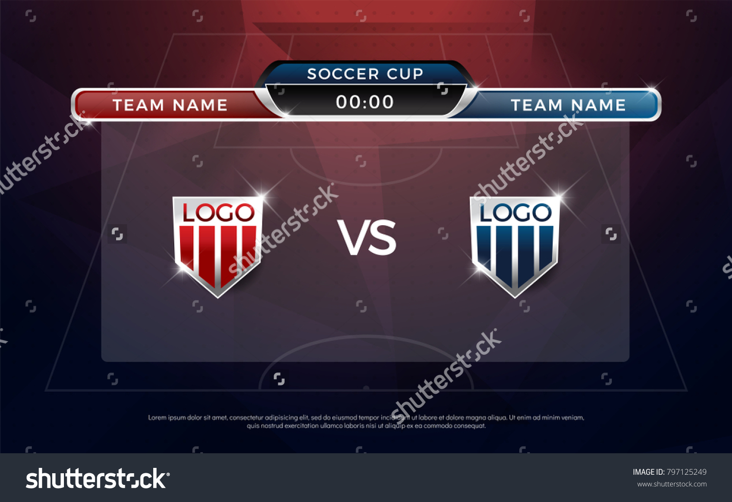 Football Scoreboard Team Vs Team B Stock Vector (Royalty Free ...