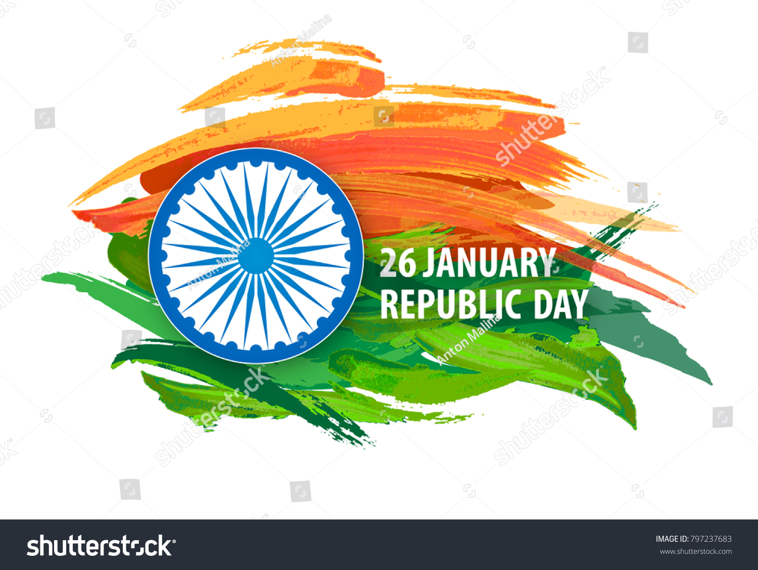 Republic Day India Vector Banner Greeting Stock Vector (royalty Free 