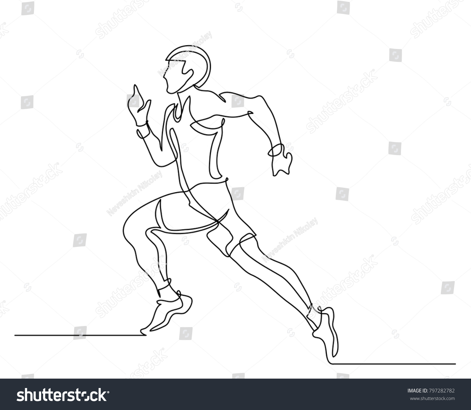 Бегающий человек рисунок линией