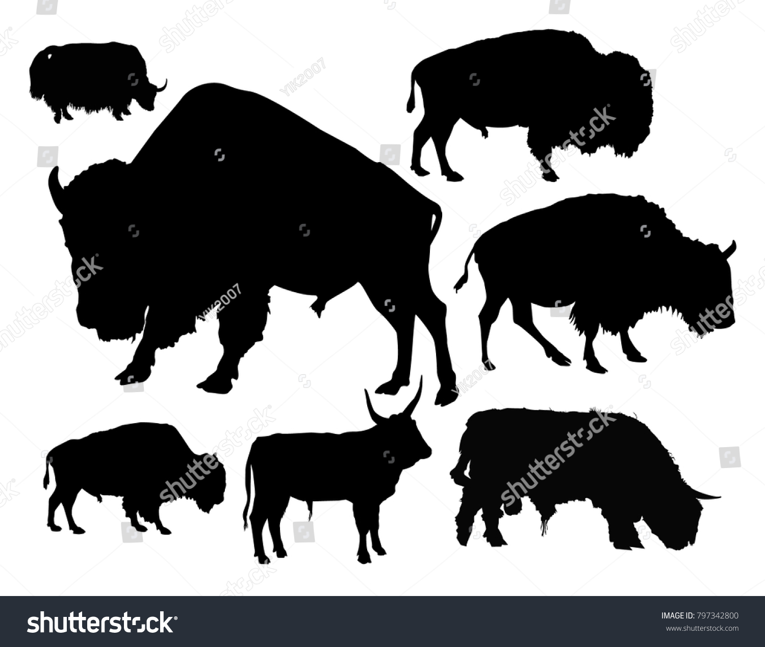 Silhouettes Bulls Stock Vector (Royalty Free) 797342800 | Shutterstock