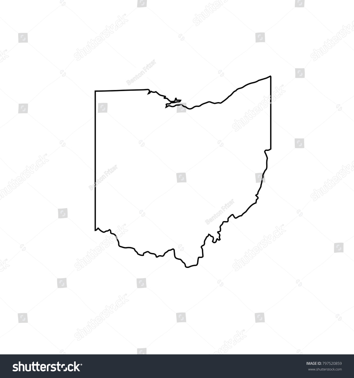 Map Ohio Vector Illustration Contour Stock Vector (royalty Free 