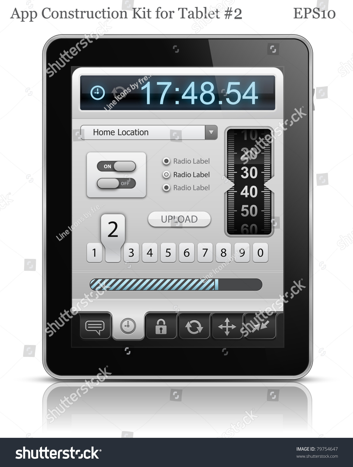Ui Elements Tablet User Interface Template Stock Vector (Royalty Free ...
