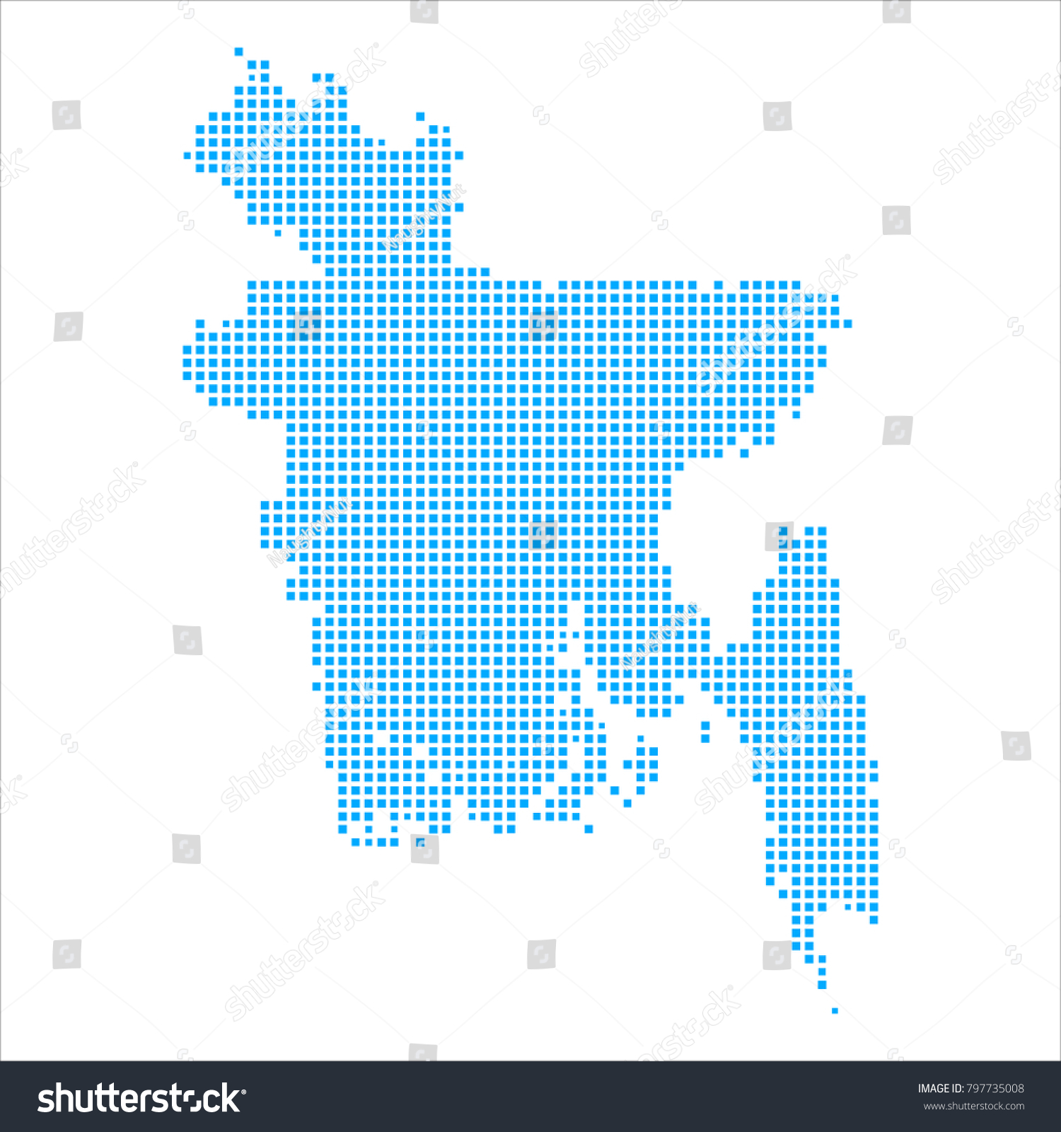 Pixel Dot Map On White Background Stock Vector (Royalty Free) 797735008 ...