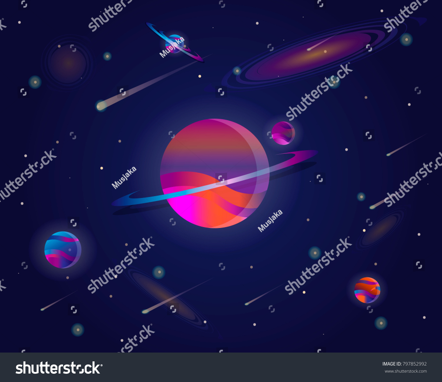 Vector Realistic Futuristic Space Background Cartoon Stock Vector ...