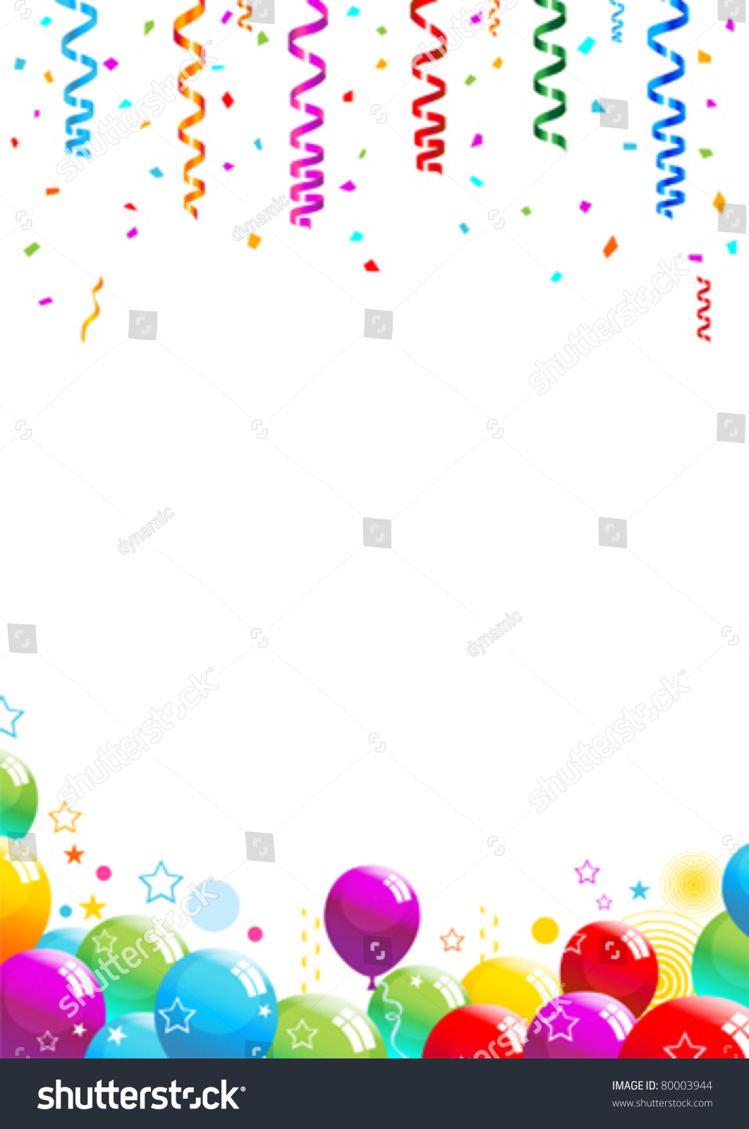 Confetti Balloons Illustration 10 Document Stock Vector (Royalty Free ...