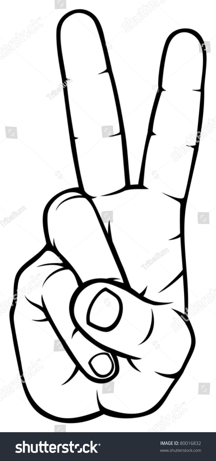 Victory Sign Hand Gesture Stock Vector (Royalty Free) 80016832 ...