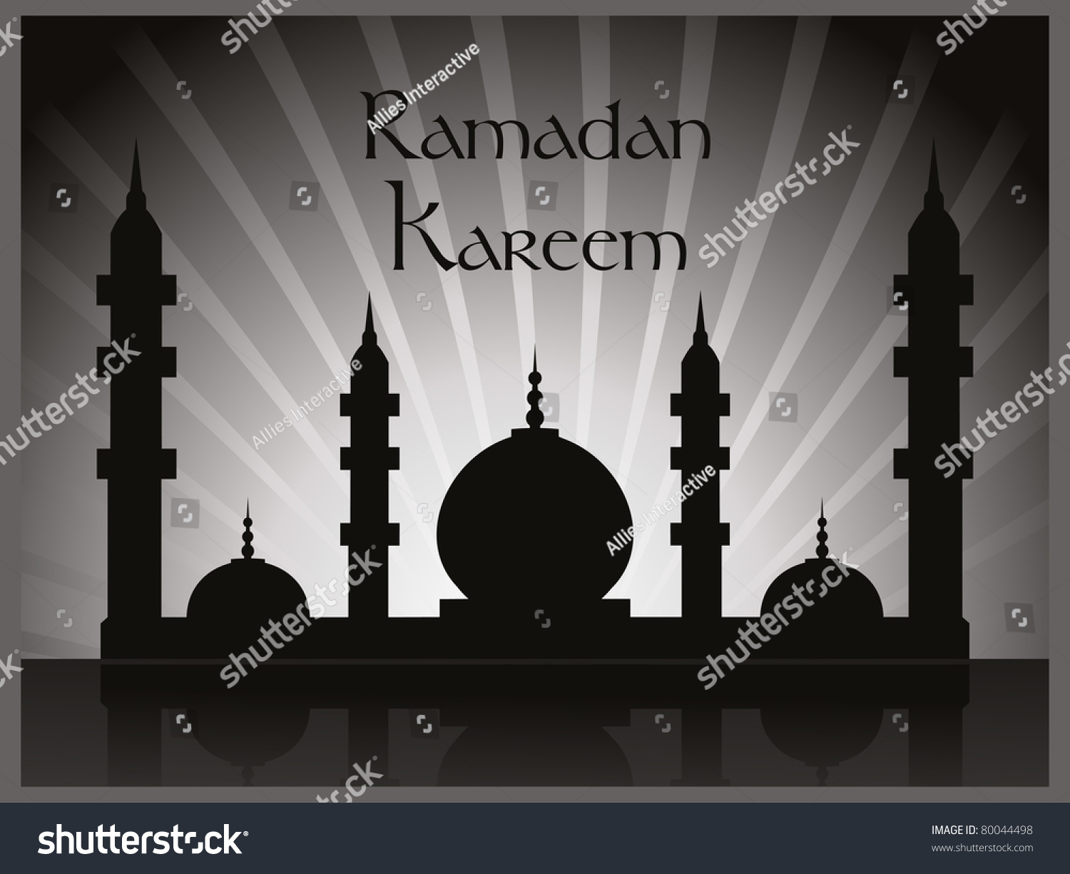 Abstract Black Rays Background Mosque Stock Vector (Royalty Free ...