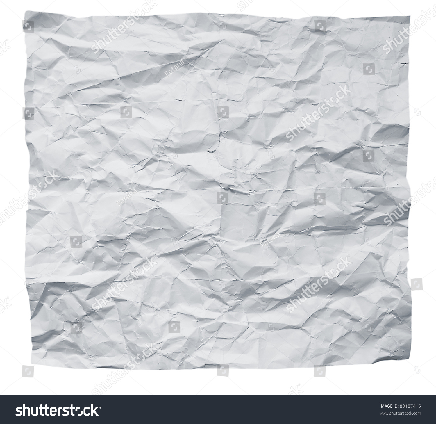 Big Square Crumpled Paper On White Stock Photo 80187415 | Shutterstock