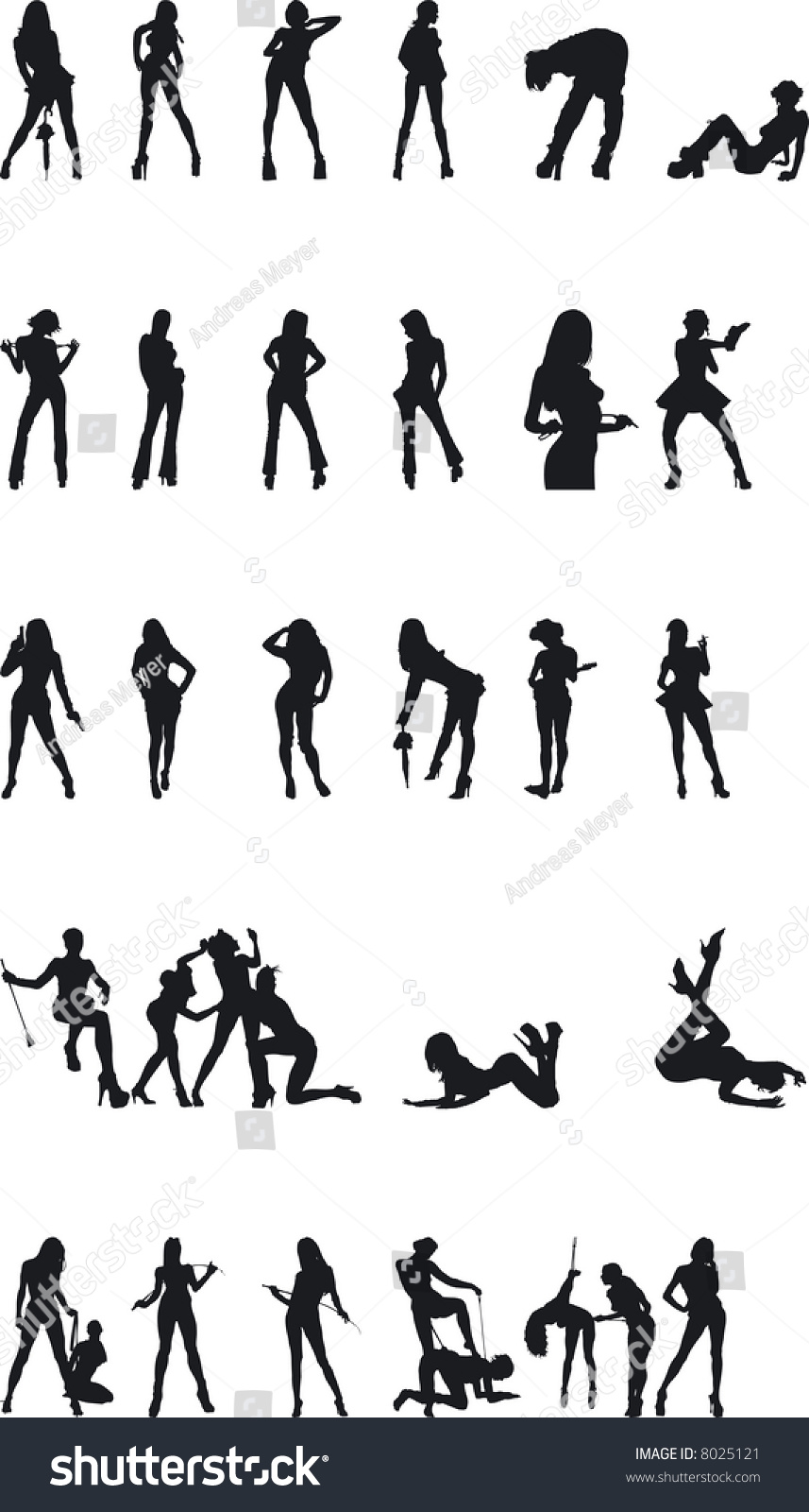 Illustration Sexy Woman Silhouettes Stock Vector Royalty Free 8025121