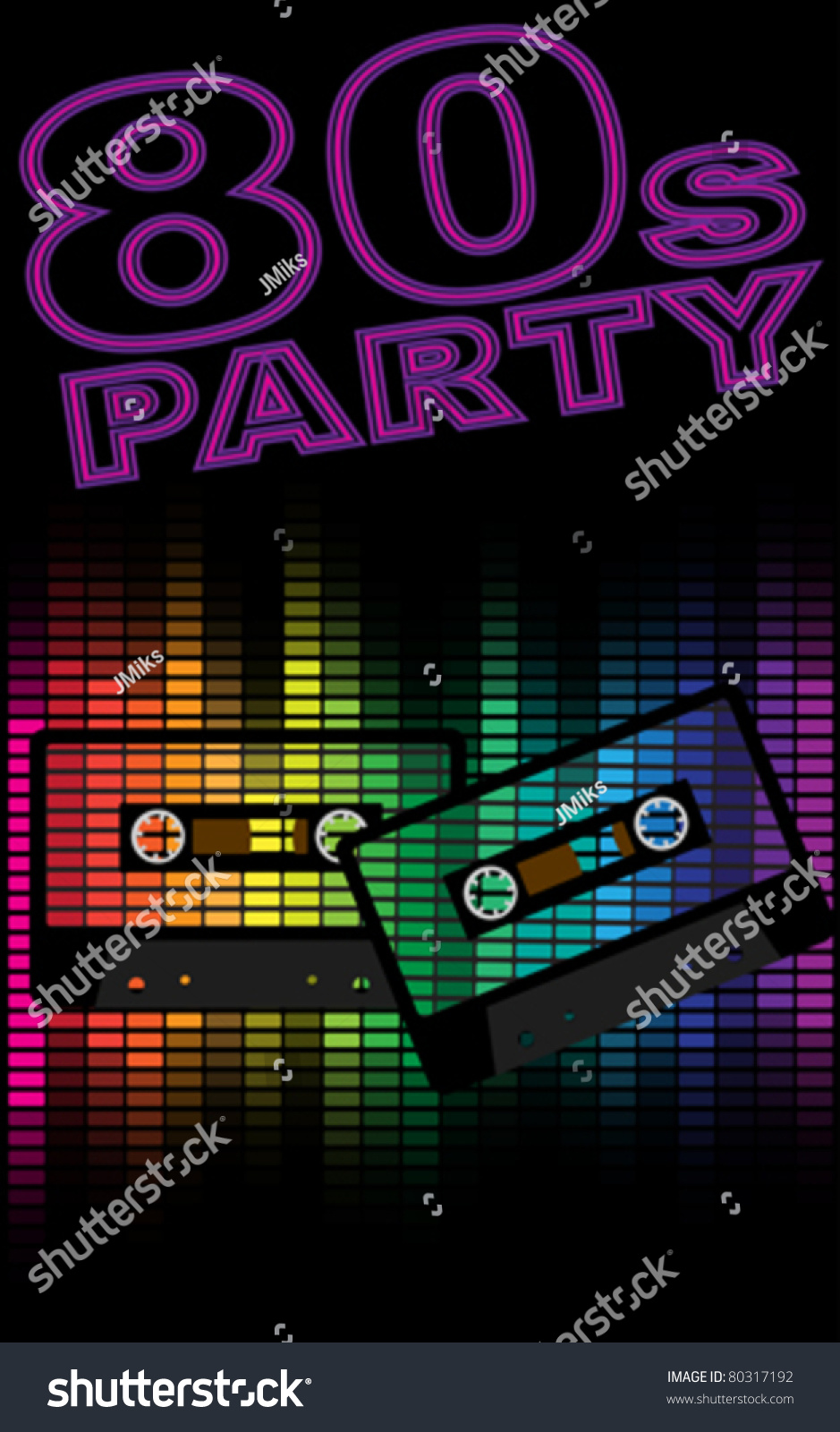 Retro Party Background Retro Audio Cassette Stock Vector (Royalty Free ...