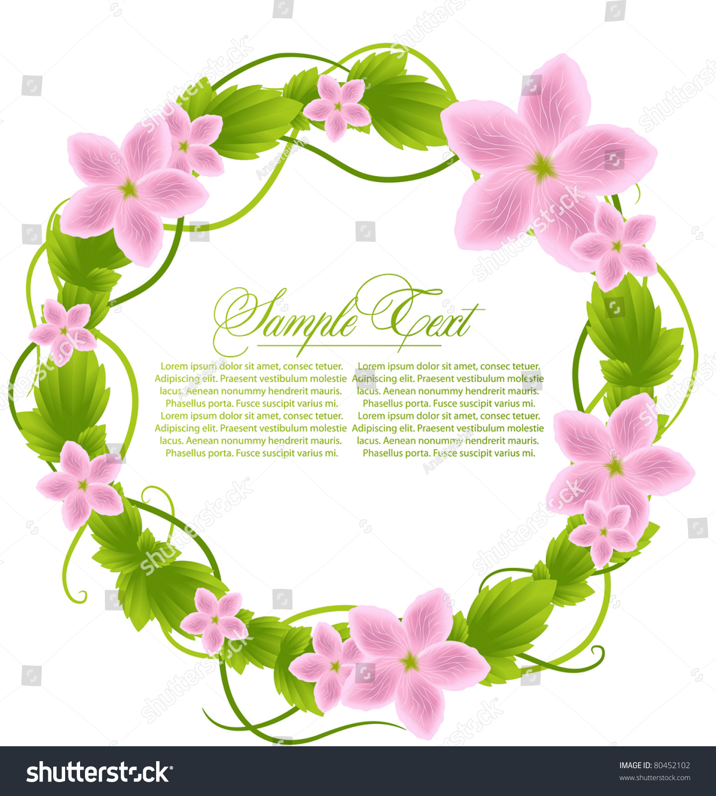 Illustration Floral Frame Stock Vector (Royalty Free) 80452102 ...