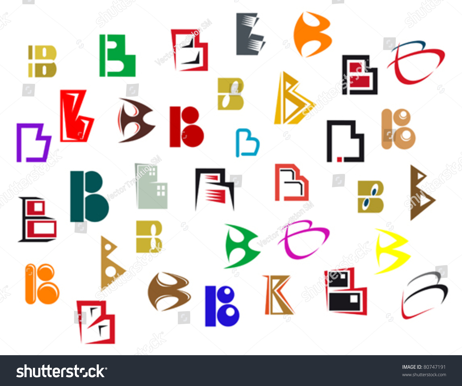 Set Alphabet Symbols Elements Letter B 스톡 벡터(로열티 프리) 80747191 ...