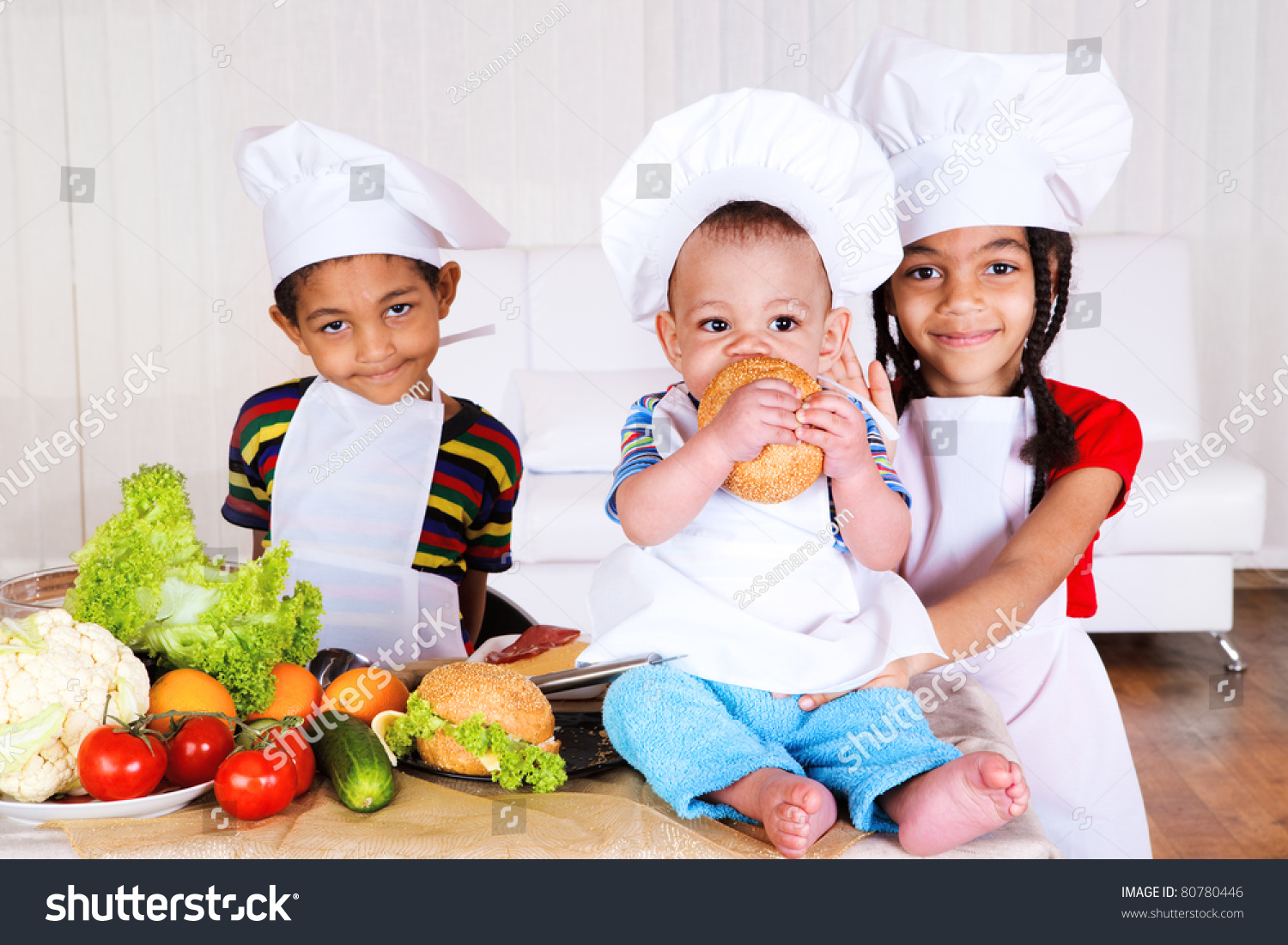 Three African American Kids Cooking Stock Photo 80780446 | Shutterstock