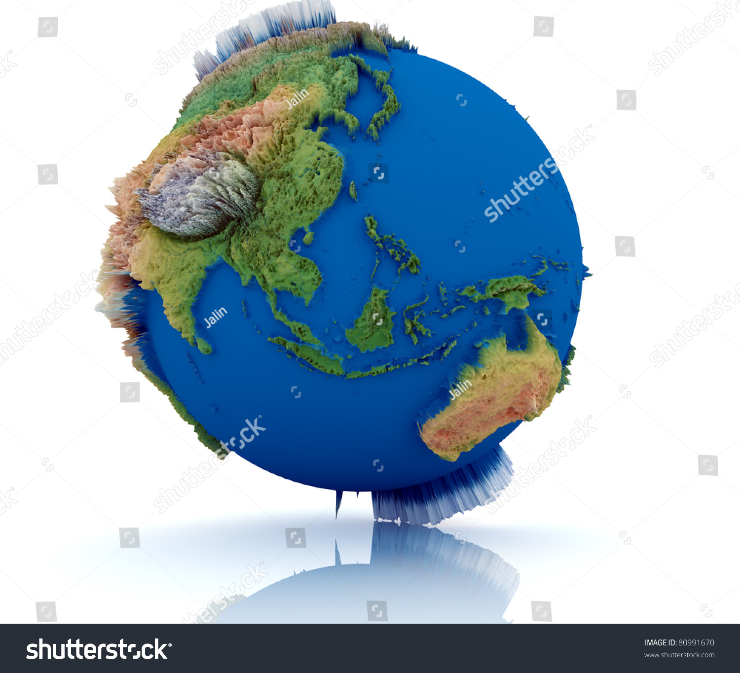 3d Model Earth Isolated White Background Stock Illustration 80991670 ...