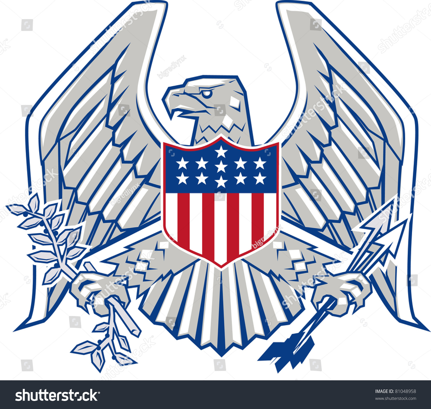 Patriotic Eagle Stock Vector (Royalty Free) 81048958 | Shutterstock