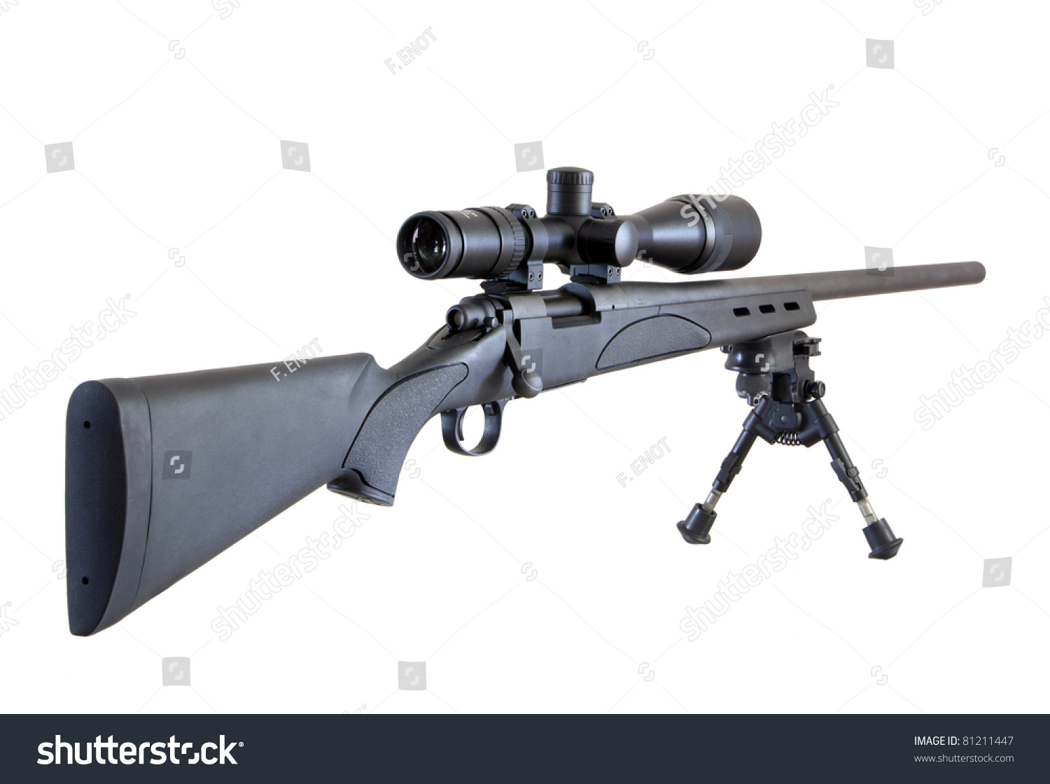 M24 Sniper Rifle On Bipod Isolated Stock Photo 81211447 | Shutterstock