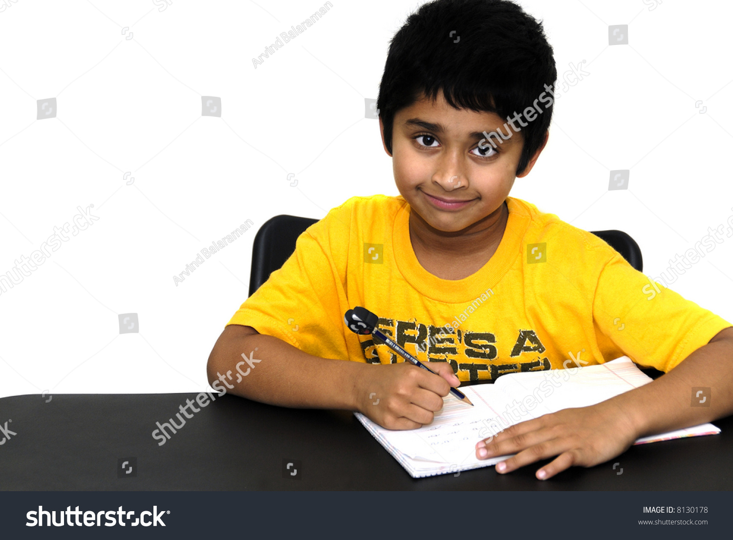 indian kid doing homework