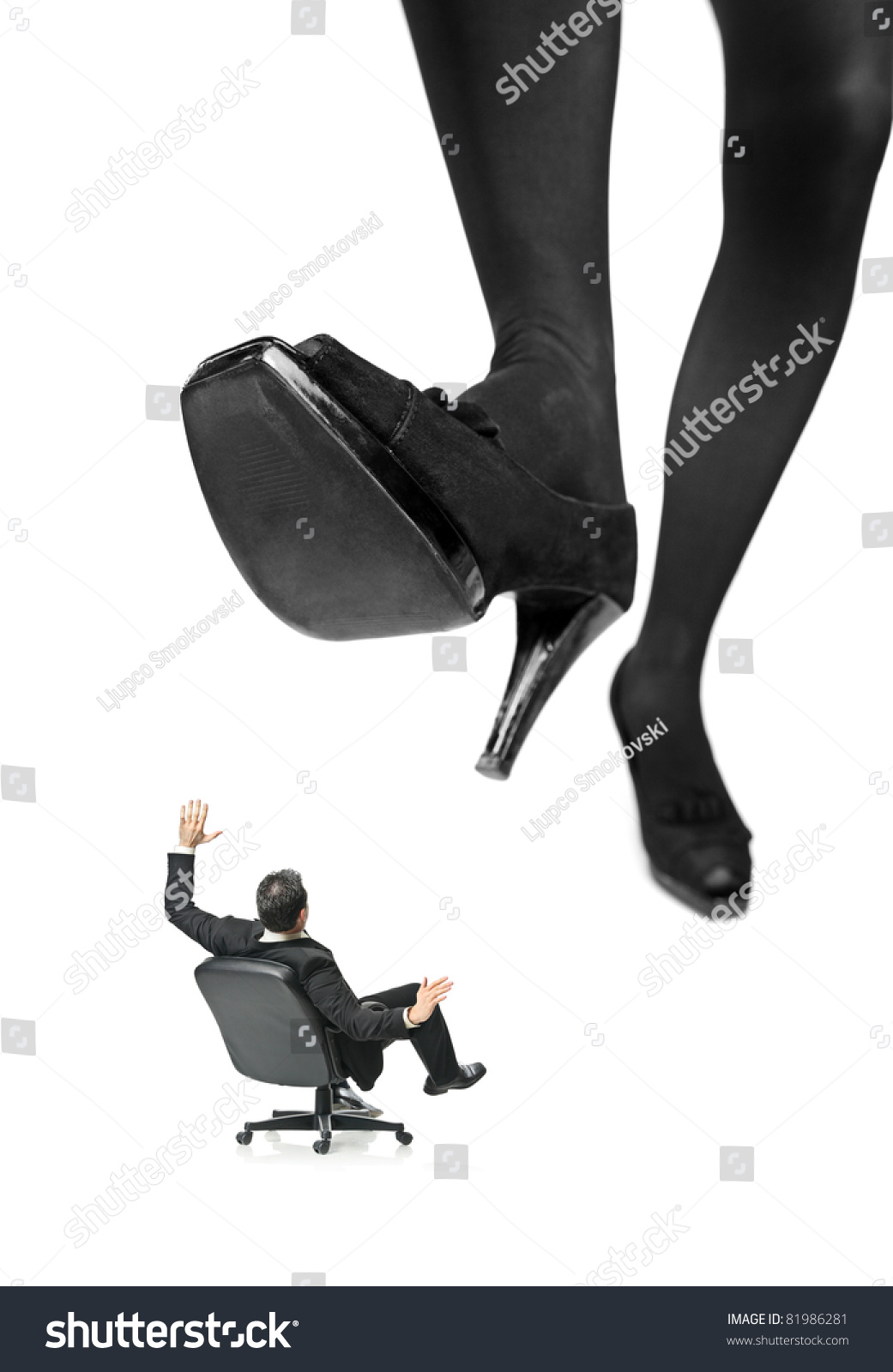 Giant Foot About Squish Businessman Chair Stock Photo 81986281 