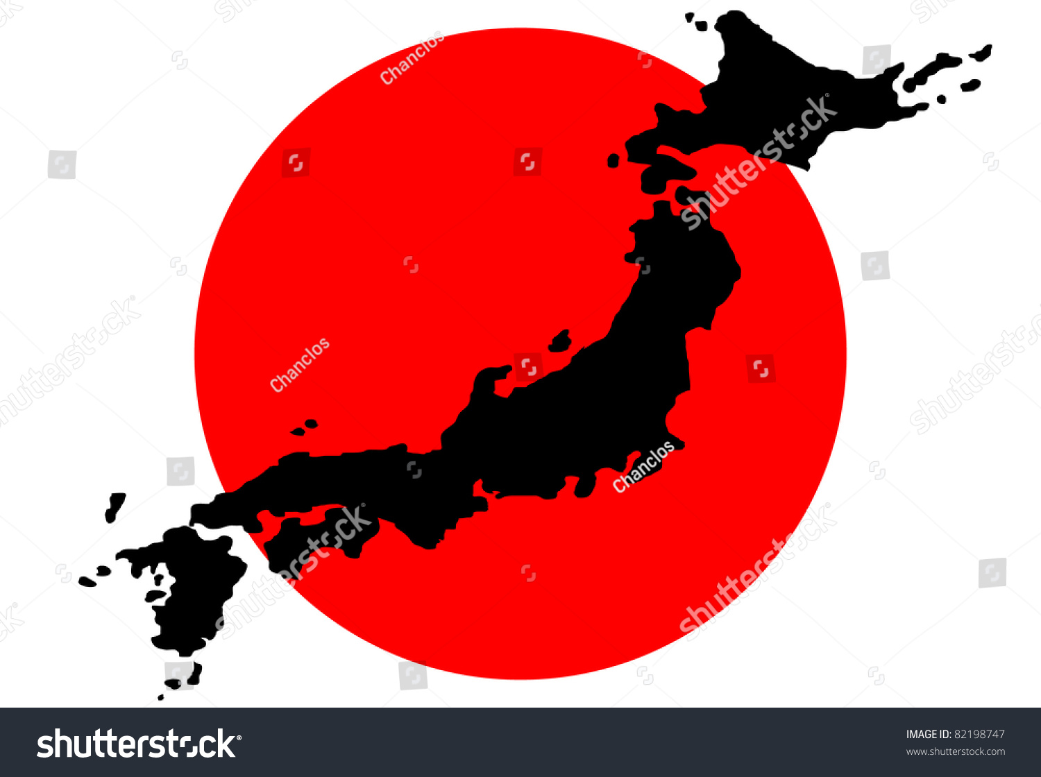 Map Japan Flag Background Stock Vector (Royalty Free) 82198747 ...