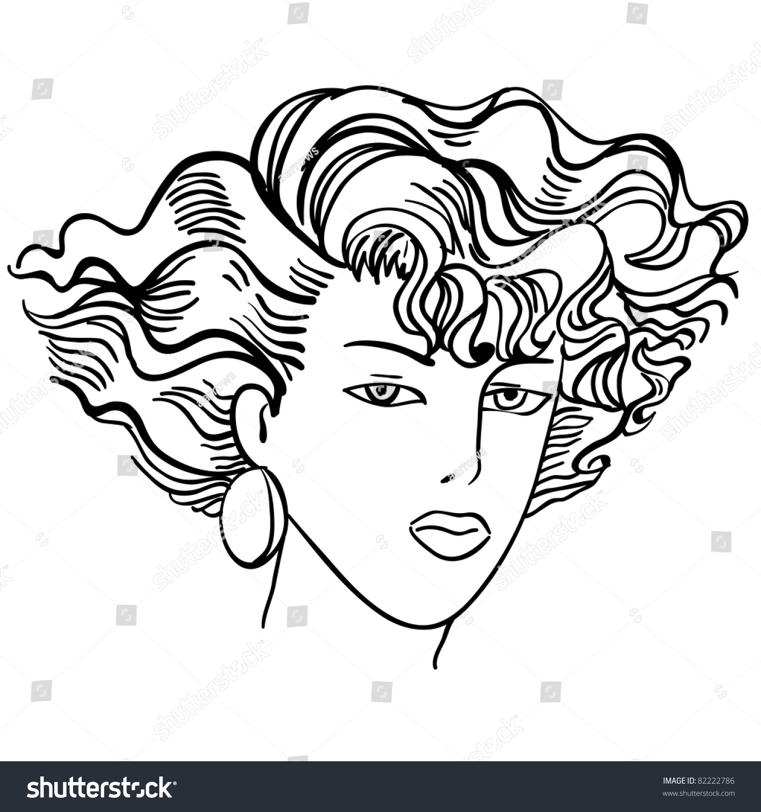 Handdrawn Fashion Model Vector Illustration Womans Stock Vector ...