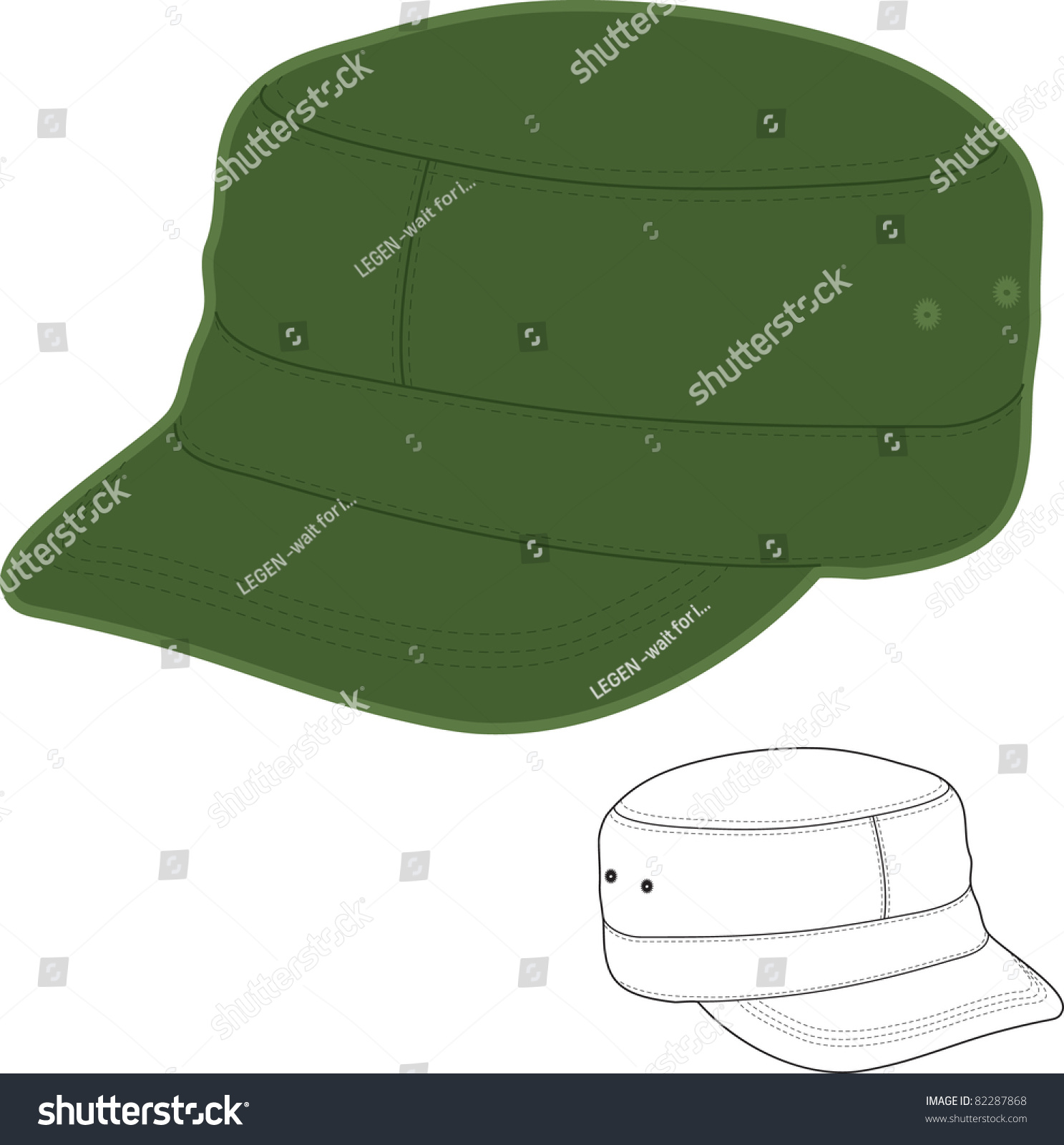 Солдатская кепка вектор