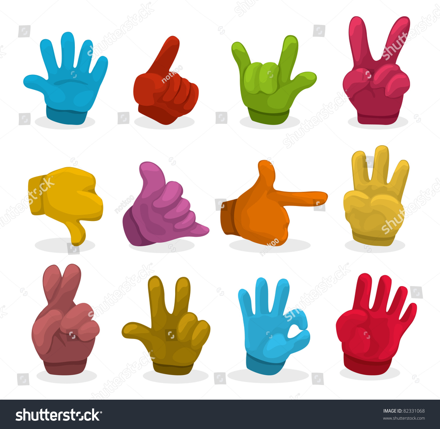 Ладошка с разноцветными пальцами