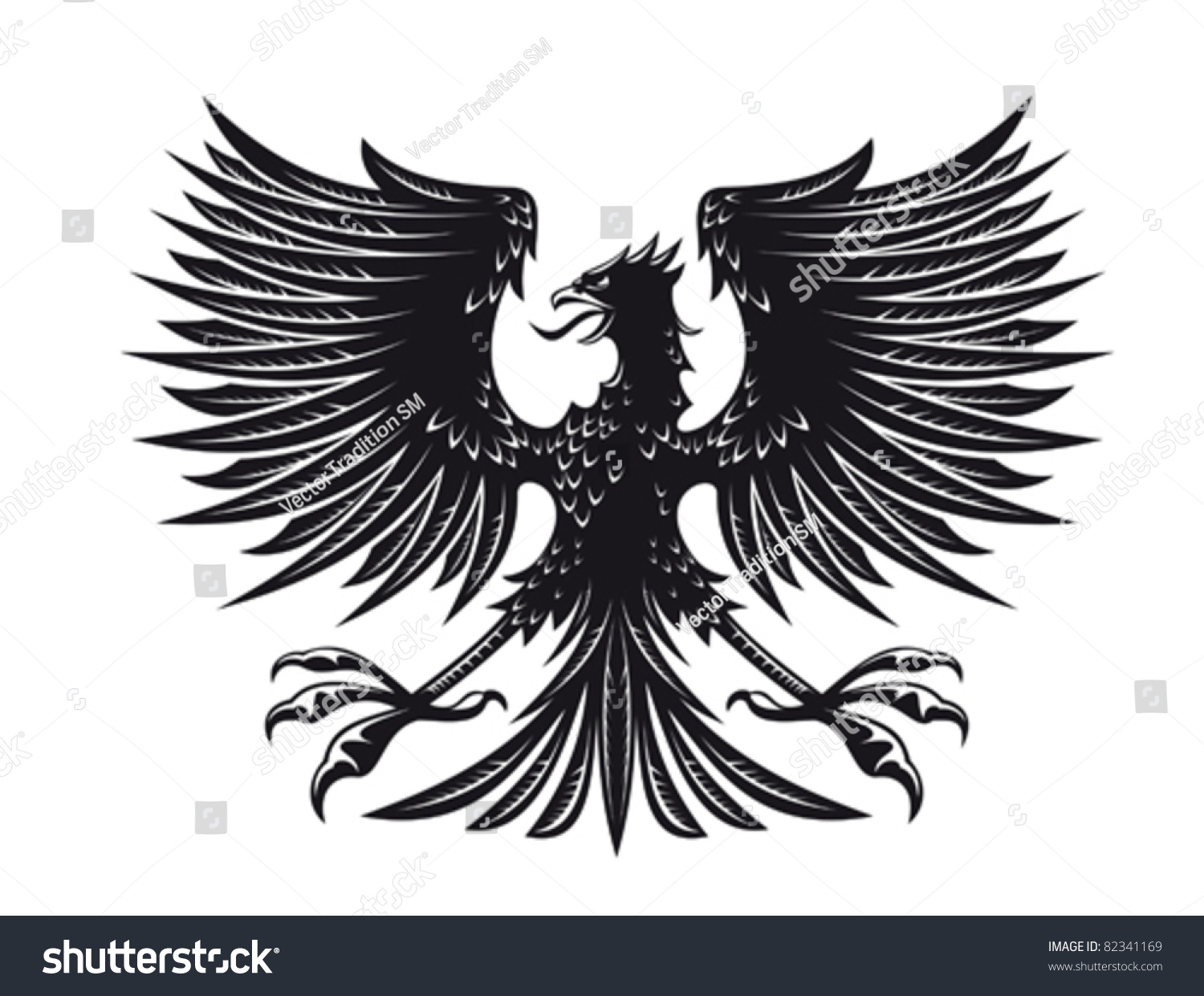 Big Detailed Eagle Heraldry Tattoo Design Stock Vector (Royalty Free ...