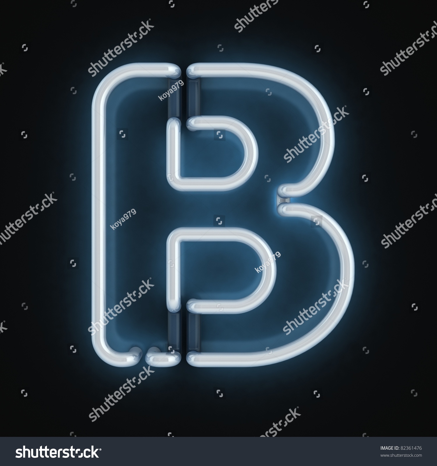 Neon Font Letter B Stock Illustration 82361476 | Shutterstock