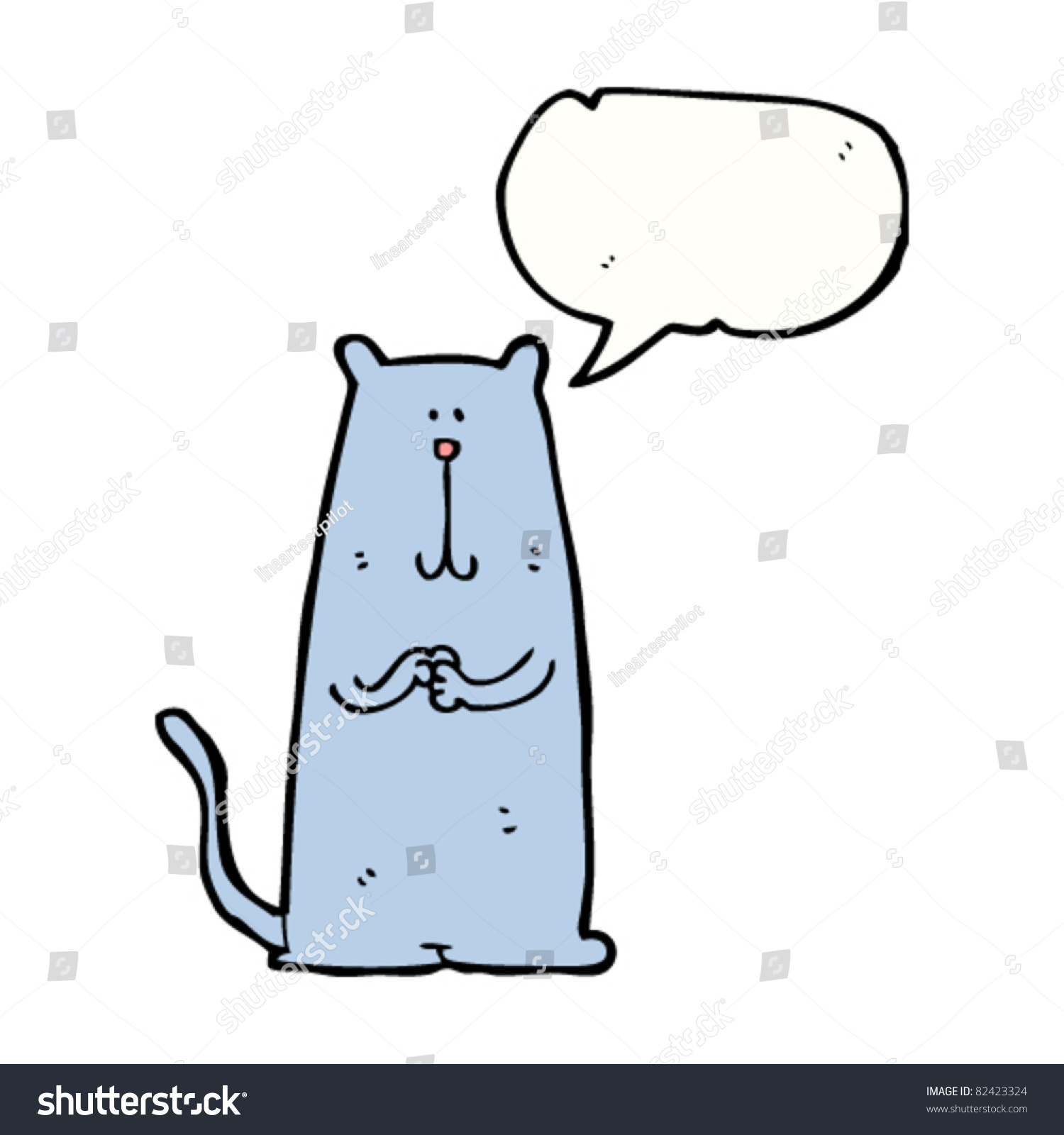 Cartoon Cat Rubbing Paws Together Stock Vector (Royalty Free) 82423324