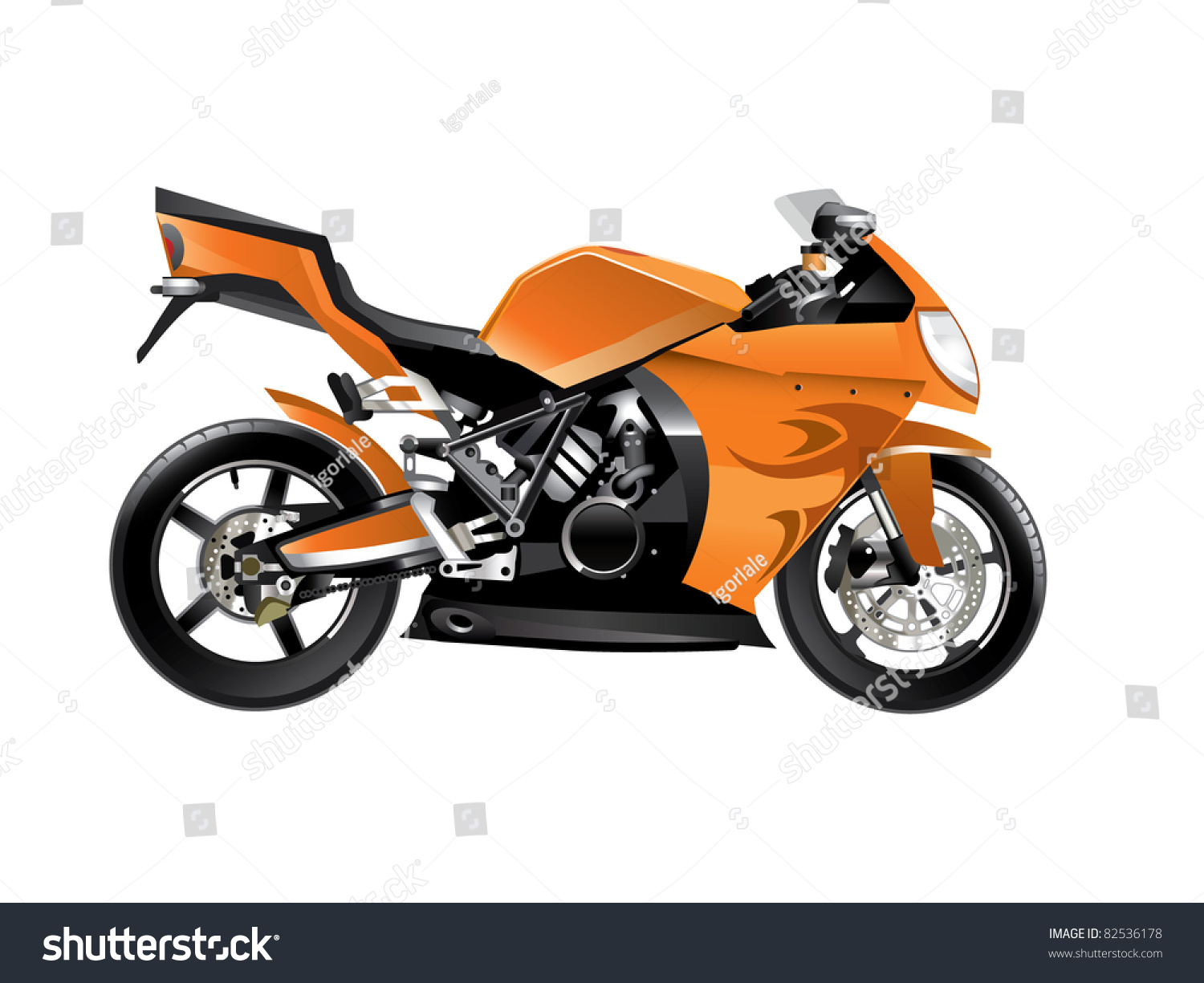 Sport Motorcycle Vector Stock Vector (Royalty Free) 82536178 | Shutterstock