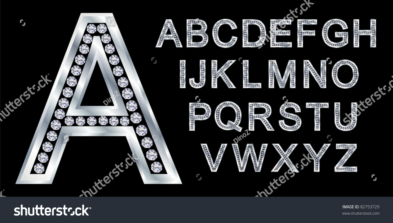 Silver Alphabet Diamonds Letters Z Vector Stock Vector (royalty Free 