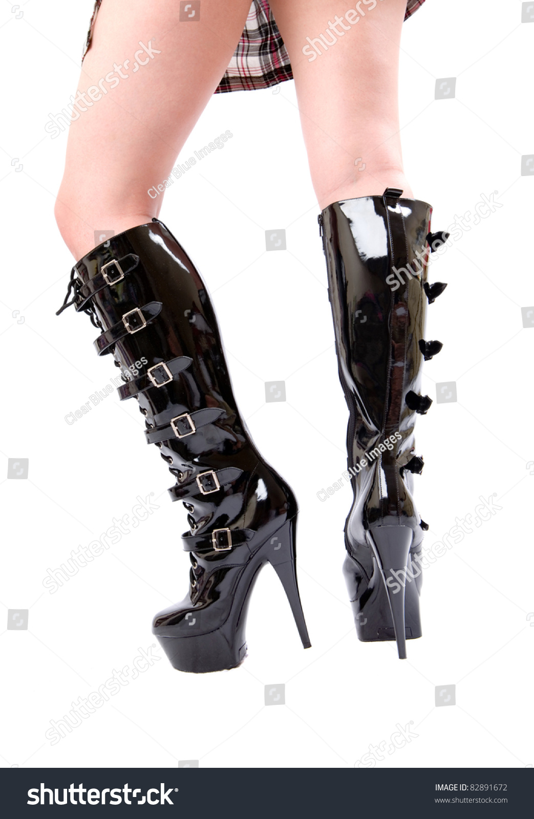 pvc high boots