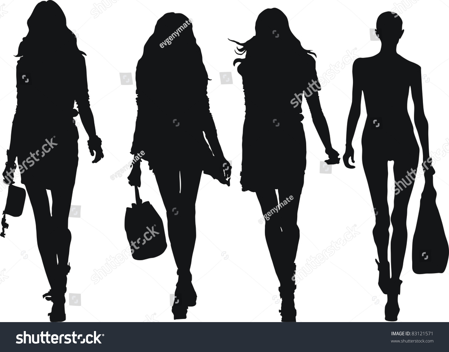 Силуэты четырех женщин