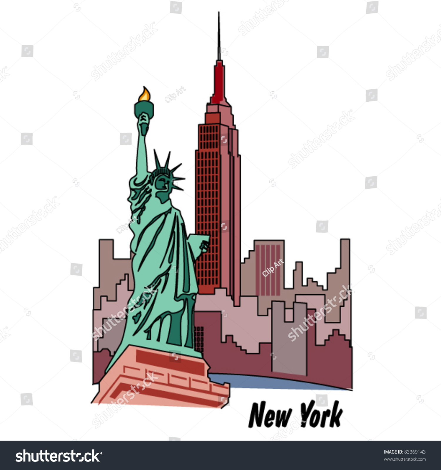 Нью Йорк статуя иллюстрация