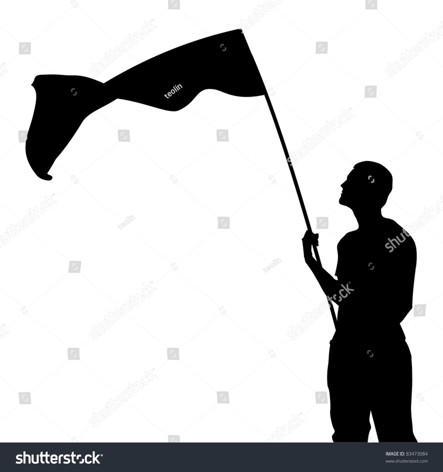 Man Flag Silhouette Vector Illustration Stock Vector (Royalty Free ...