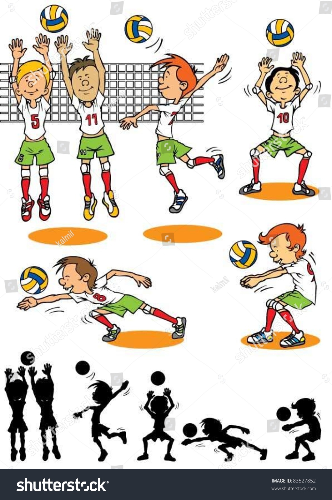 Boy Character Playing Volleyball Stock Vector (Royalty Free) 83527852 ...