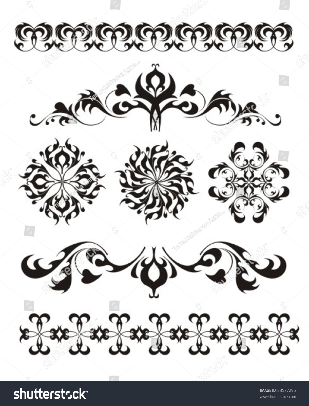 Set Tattoo Elements Stock Vector (royalty Free) 83577295 