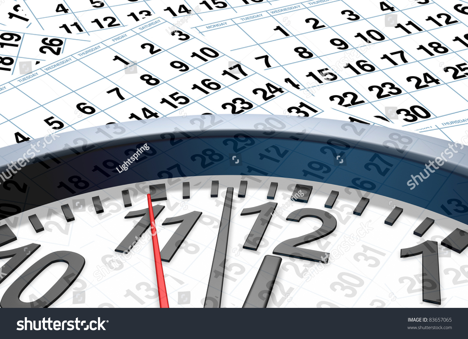 Time Date Calendar Pages Representing Important Stock Illustration