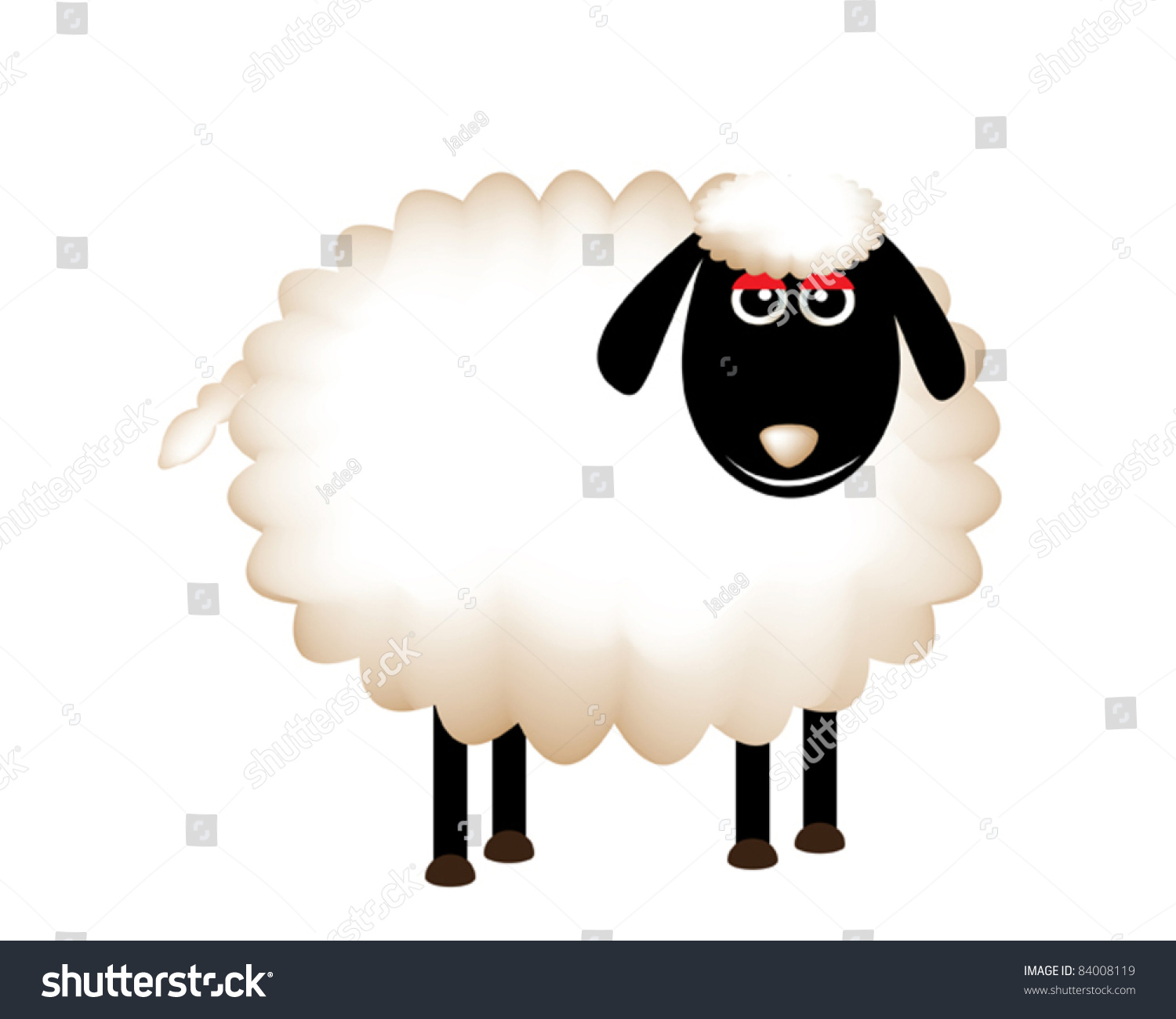 Delightful Sheep Cartoon Stock Vector (Royalty Free) 84008119 ...