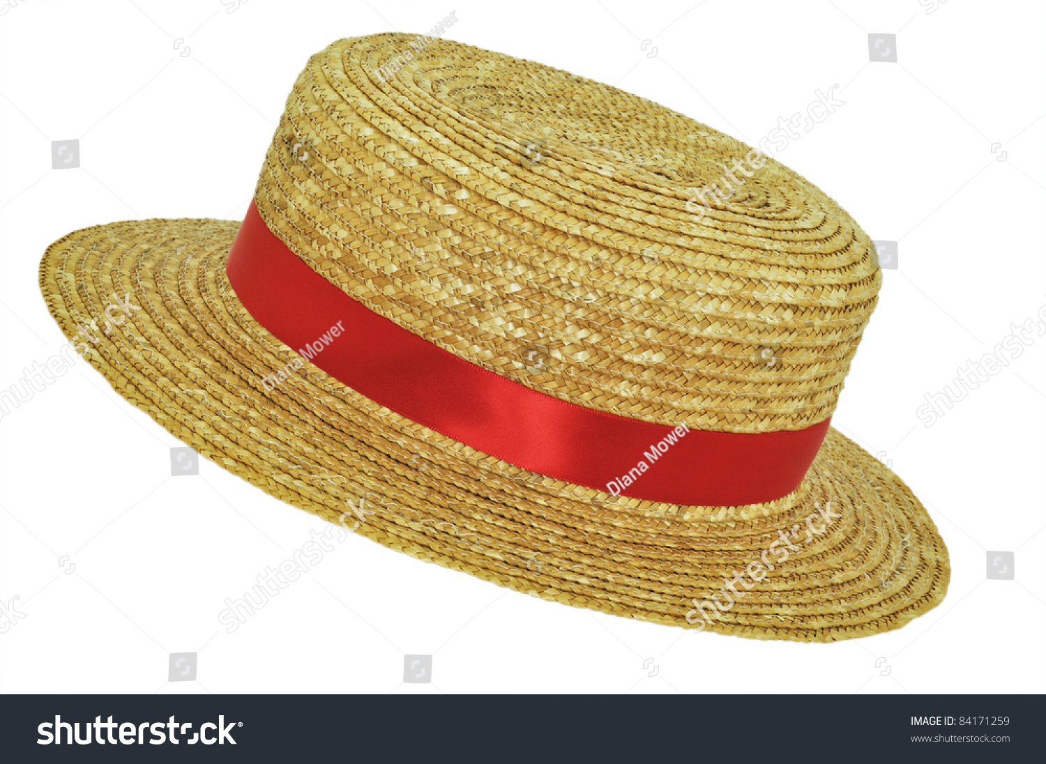 straw hat red ribbon