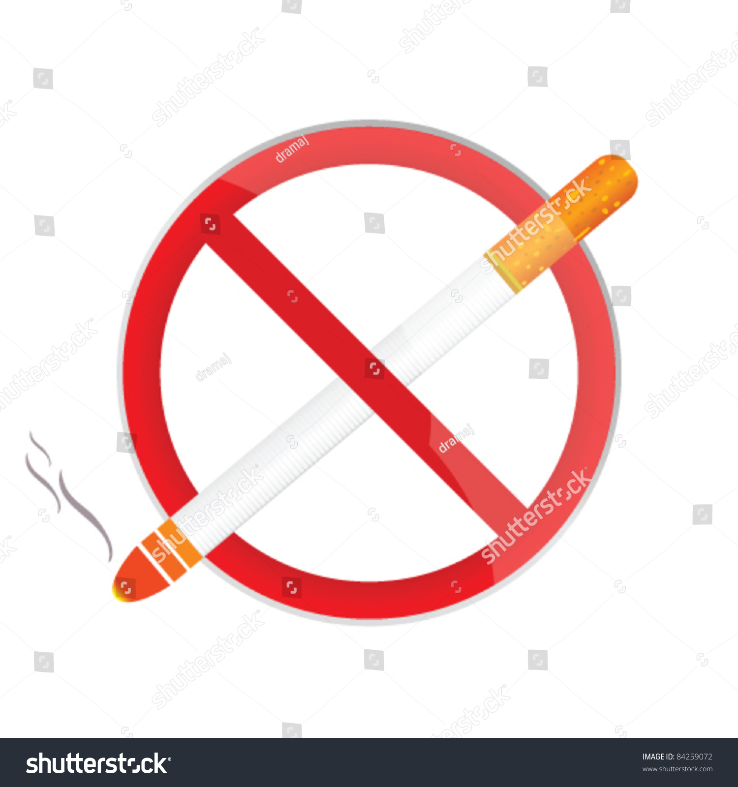 No Smoking Sign Illustration Stock Vector (Royalty Free) 84259072 ...