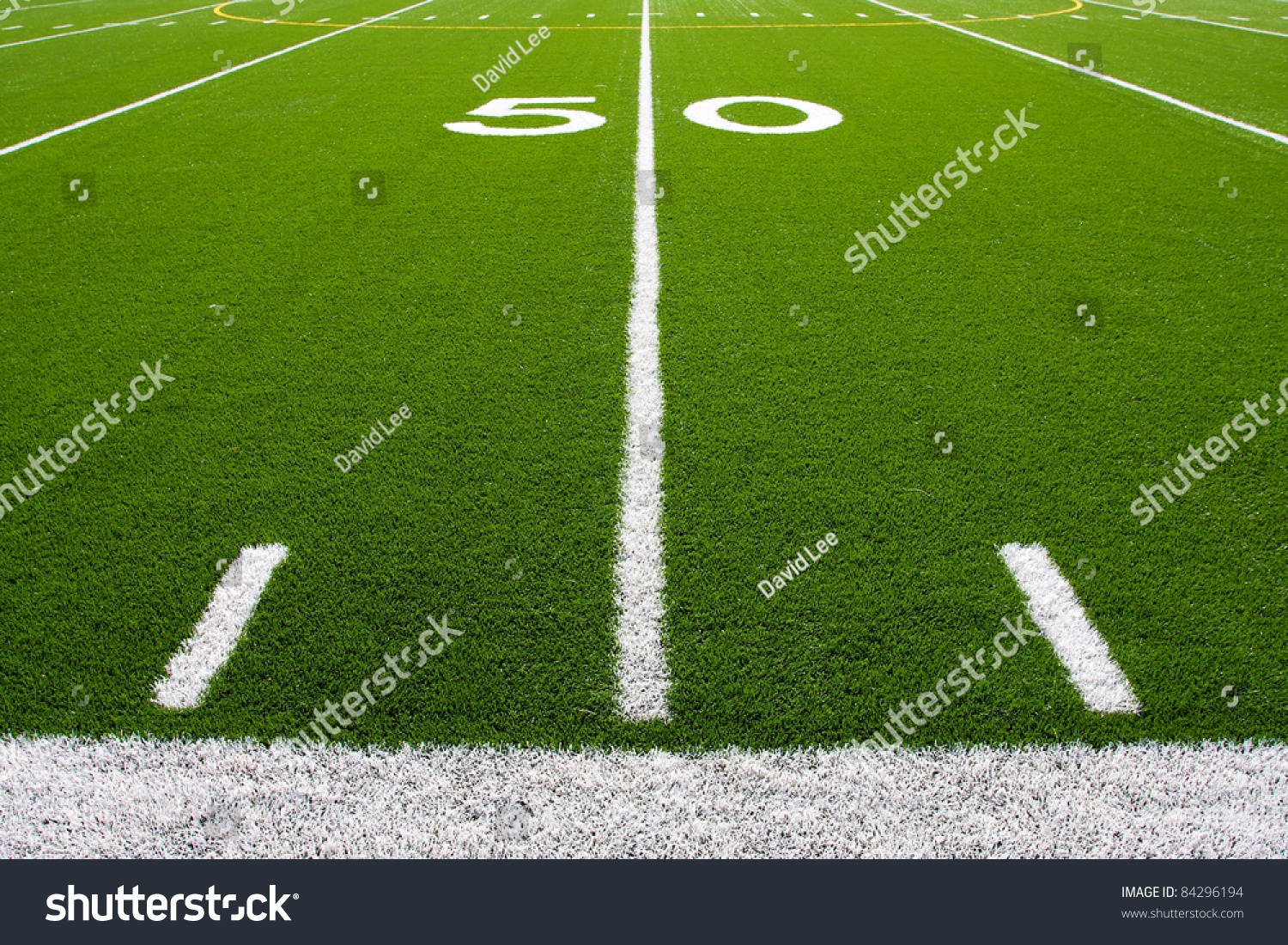 Fifty Yard Line Football Field Hashmarks Stock Photo 84296194 ...