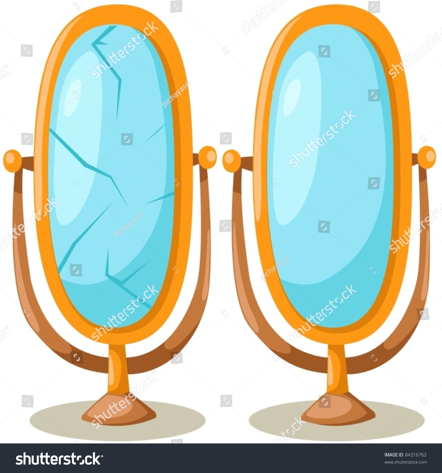 Illustration Isolated Two Mirror On White Stock Vector (Royalty Free ...